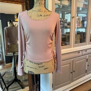 SHEIN Blush Pink Ruched Long Sleeve Top
